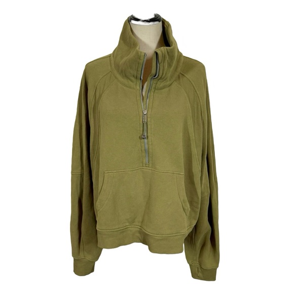 Lululemon Scuba Oversized Funnel Neck Half-Zip in Bronze Green XL/XXL W3FJ6S - Picture 5 of 11